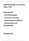 AQA Psychology A Level 2023 Paper 2 MS
