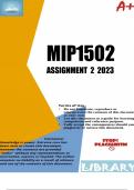 MIP1502 Assignment 2 (COMPLETE ANSWERS) 2023 (786841)