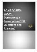 AGNP BOARD EXAM: Dermatology Prescription Questions and Answers Latest 2023.