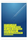 VALUE PACK FOR  OCR AS LEVEL CHEMISTRY A & B PAPER 2 JUNE 2022 ACTUAL QUESTION PAPER AND MARK SCHEME.