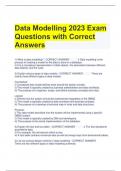 Data Modelling 2023 Exam Questions with Correct Answers  
