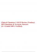 Clinical Chemistry I ASCP Review (Youlazy) 2023 Questions & Accurate Answers (A+ Graded 100% Verified).