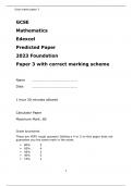 EDEXCEL GCSE Mathematics Predicted Paper 2023 Foundation Paper 3 with correct marking scheme