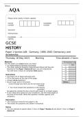 AQA GCSE HISTORY Paper 1 Section A/B: Germany, 1890–1945 MAY 2023 QUESTION PAPER and INTERPRETATION BOOKLET