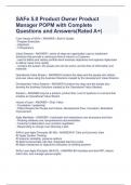 SAFe 5.0 Product Owner Product Manager POPM with Complete QuDevelopment Value Streams - ANSWER-Contains the steps and the people who develop the business Solutions created by the Operational Value Streamsestions and Answers(Rated A+)