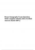 Breast Sonography Exam Questions With Verified Answers 2023 Rated A