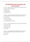 ASE BRAKES Exam #1 questions with correct answers