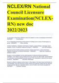 NCLEX/RN National Council Licensure Examination(NCLEX-RN) new doc 2022/2023