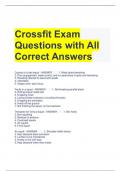 Crossfit Exam Questions with All Correct Answers 