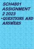 SCH4801 ASSIGNMENT 2 2023