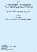 2e jaars NTI paper organisatiepsychologie juni 2023 - Geslaagd (8.5) - Toegepaste Psychologie