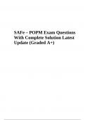 SAFe – POPM Final Exam Questions With Complete Solution Latest Update Graded A+ 2023