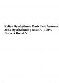 Relias Dysrhythmia Basic Test Answers 2023 Dysrhythmia Basic A Correct (Graded A+ 100% Verified)