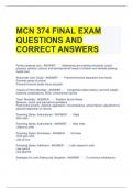 MCN 374 FINAL EXAM QUESTIONS AND CORRECT ANSWERS