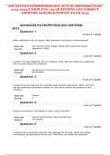 NURS 6501 ADVANCED PATHOPHYSIOLOGY ACTUAL MIDTERM EXAM   (COMPLETE) 100 QUESTIONS AND CORRECT  ANSWERS|AGRADED|NEWEST EXAM 2023