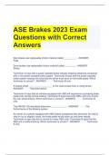 ASE Brakes 2023 Exam Questions with Correct Answers 