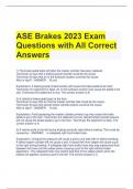 ASE Brakes 2023 Exam Questions with All Correct Answers 