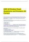 ASE A5 Brakes Exam Questions and Answers All Correct 