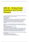 ASE A5 – Brakes Exam Questions and Correct Answers 