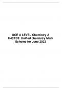 OCR GCE A LEVEL Chemistry A Paper 3 H432/03 Unified Chemistry Mark Scheme June 2022