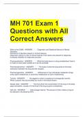 MH 701 Exam 1 Questions with All Correct Answers 