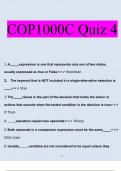 COP1000C Quiz 4 Questions and Answers 2022 100% Verified Answers