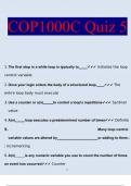 COP1000C QUIZ1- 6 multiple choice with Answers Upfront  Study Guide Complete Solutions 2022/2023 |BUNDLE TOGETHER