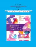 Test Bank - Maternity and Women's Health Care  12th Edition By Deitra Leonard Lowdermilk, Shannon E. Perry, Mary Catherine Cashion, Ellen Olshansky, Kathryn Rhodes Alden | Chapter 1 – 37, Complete Guide 2023|