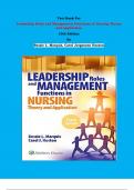 Test Bank - Leadership Roles and Management Functions in Nursing Theory and Application  10th Edition By Bessie L. Marquis, Carol Jorgensen Huston| Chapter 1 – 25, Complete Guide 2023|