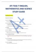  2023 ATI TEAS 7 ENGLISH,  MATHEMATICS AND SCIENCE  STUDY GUIDE