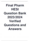 HESI Pharmacology Question Bank 2023/2024 (FINAL EXAM)