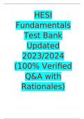  HESI Fundamentals Test Bank Updated 2023 2024 (100% Verified Q&A with Rationales)