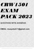 CRW1501 EXAM PACK 2023