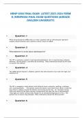 NRNP 6566 FINAL EXAM LATEST 2023-2024 FORM  B /NRNP6566 FINAL EXAM QUESTIONS |AGRADE (WALDEN UNIVERSITY)