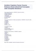 Aviation Captains Career Course Entrance Exam (Doctrinal Concepts) with Complete Solutions