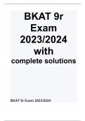 BKAT 9r Exam 2023/2024 with  complete solutions