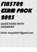 FIN3702 EXAM PACK 2023