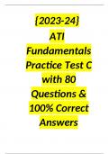 2023-24} ATI Fundamentals Practice Test C with 80 Questions & 100% Correct Answers