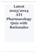 Latest 2023/2024  ATI Pharmacology Quiz with Rationales