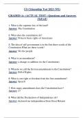 US Citizenship Test 2023 (WI) GRADED A+ (ACTUAL TEST ) Questions and Answers  (Solved)