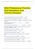 NHA Phlebotomy Practice Test Questions and Correct Answers 