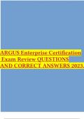 ARGUS Enterprise Certification Exam Review QUESTIONS AND CORRECT ANSWERS 2023.