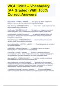 WGU C963 – Vocabulary (A+ Graded) With 100% Correct Answers