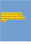 Texas Life and Health Insurance Exam WITH COMPLETE SOLUTIONS 2023.