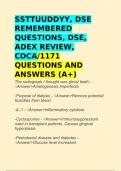 SSTTUUDDYY, DSE REMEMBERED QUESTIONS, DSE, ADEX REVIEW, CDCA/1171 QUESTIONS AND ANSWERS (A+)