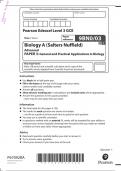 Edexcel A Level 2022 Biology A (Salters Nuffield) PAPER 3: General and Practical Applications in Biology