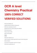 OCR A level  Chemistry Practical  100% CORRECT VERIFIED SOLUTION