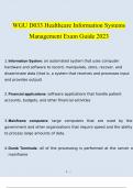  WGU D033 Healthcare Information Systems Management Exam Guide 2023 Complete Solutions Verified