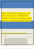 NEW NURS 6670 midterm exam 2023 (MAY-JULY SESSION) –Walden University Questions with Answers, Updated file 2023 JUNE