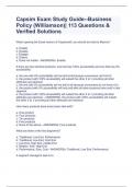 Capsim Exam Study Guide--Business Policy (Williamson)| 113 Questions & Verified Solutions